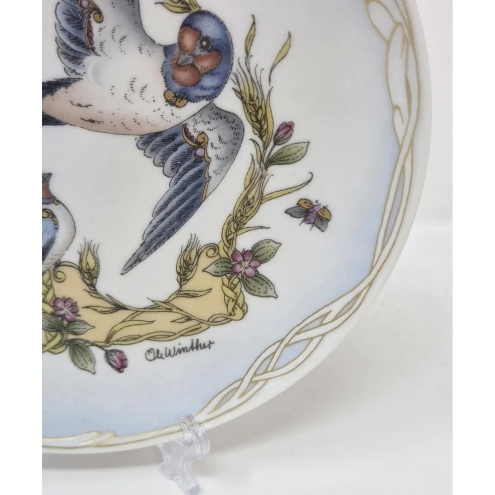 Hutschenreuther Ole Winther Barn Swallow August Plate Germany 6in